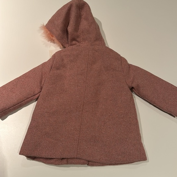 NWT Jessica Simpson Sz 12 mos Pink Coat w/ Hood Detachable Faux Fur - Picture 5 of 6